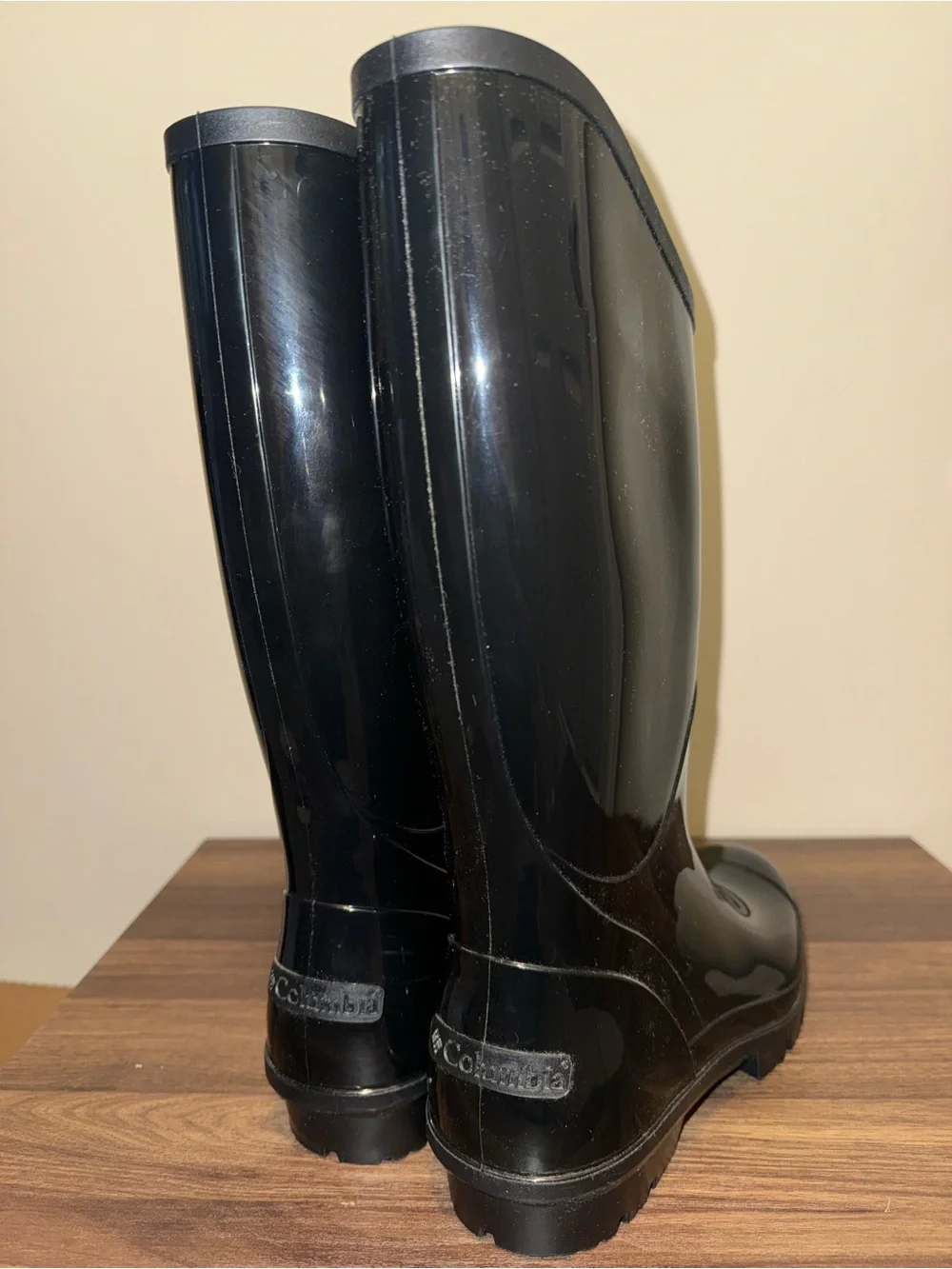 Columbia Black tall rain boots women’s size 10